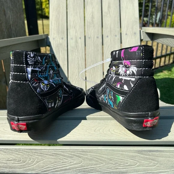 Vans X Disney 100th Villains Sk8Hi Shoes Men's Size 7.5 Womens 9 Black Sneakers - Picture 11 of 15